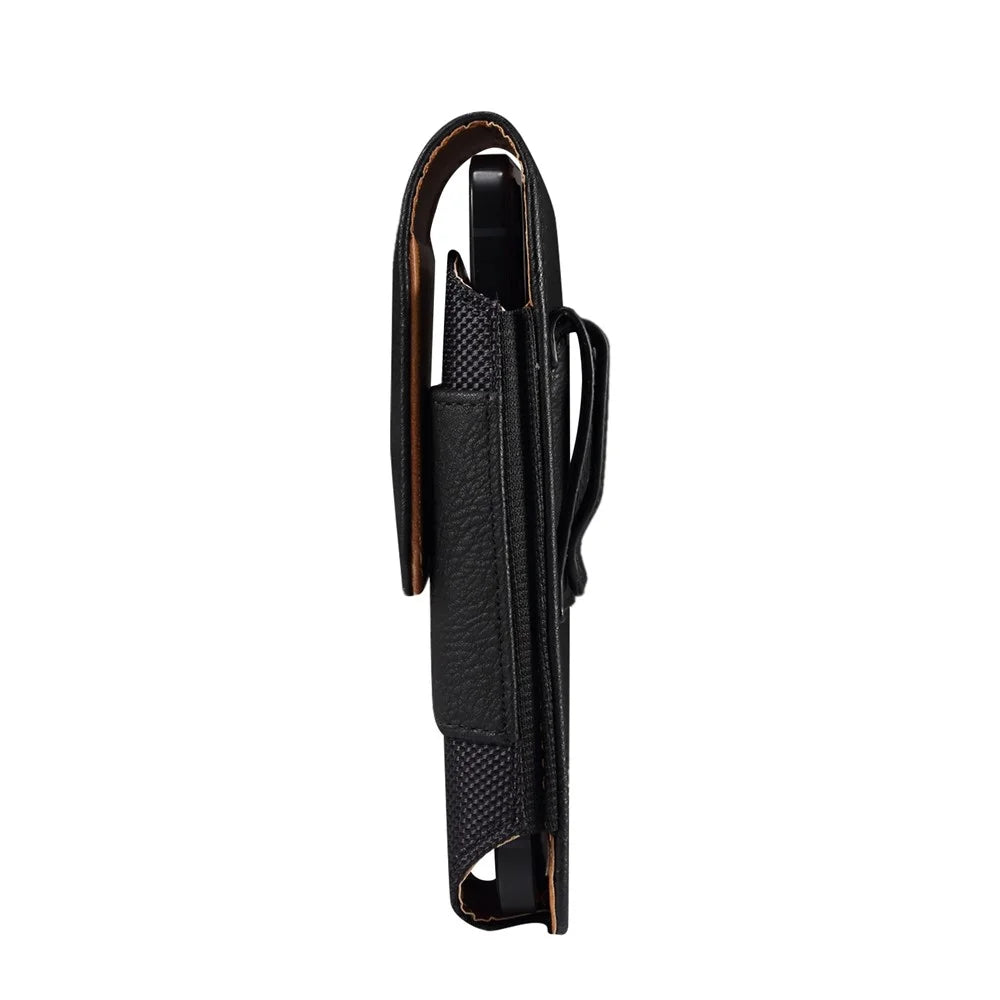 For iPhone 12 mini / 13 mini / 11 Pro / Huawei P40 Universal 5.2-Inch Smart Phone Belt Loop Back Clip Elastic Sides Waist Bag with Card Pocket - Black - 4