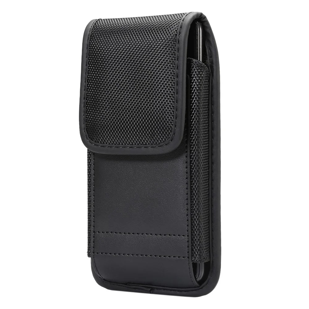 For iPhone / Samsung / Huawei 6.4-6.9 inch Mobile Phone Carrying Pouch Waist Bag Nylon Cloth Belt Hanging Bag with Card Slot - 6