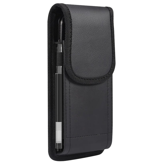 Litchi Texture PU Leather Pouch for 6.2-6.5" Mobile Phones Vertical Belt Bag with Magnetic Closure - 1