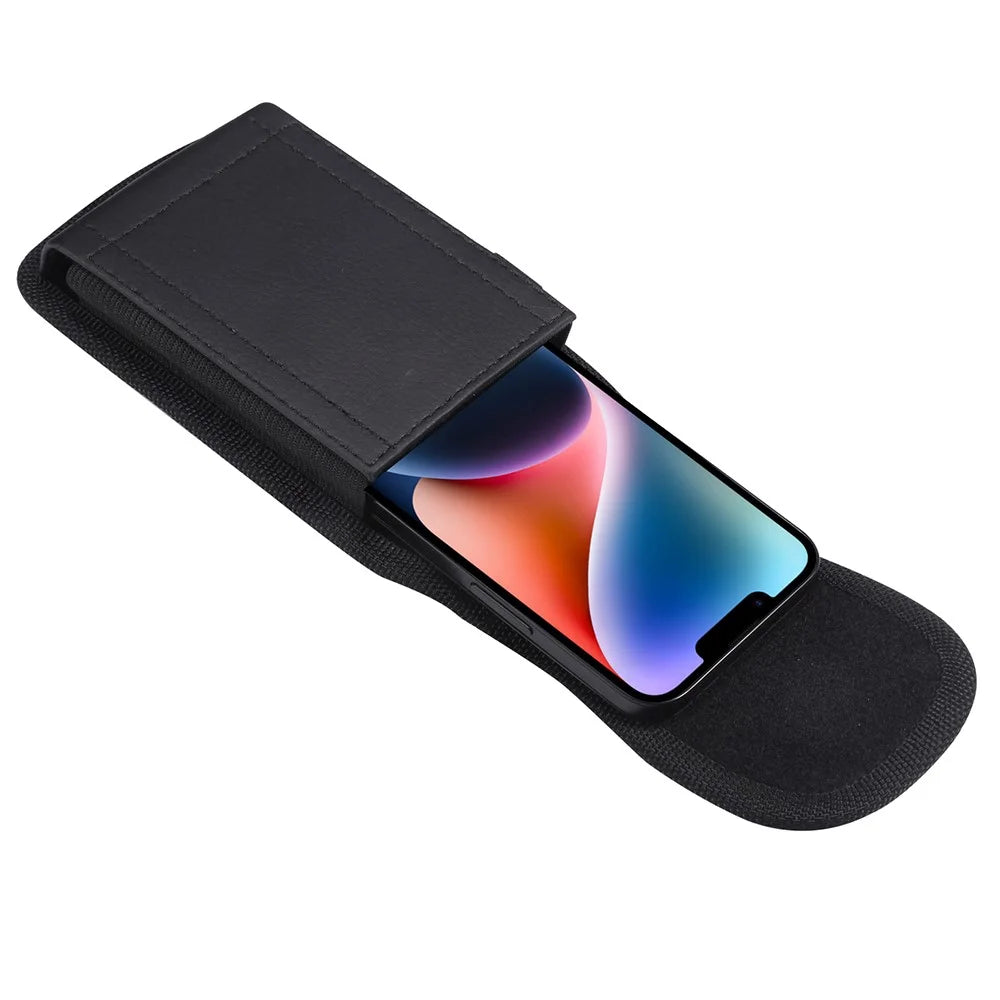 Magnetic Closure Belt Bag for 4.7-5.4 inch Cell Phones Waist Pocket Litchi Texture Vertical PU Leather Pouch - 2