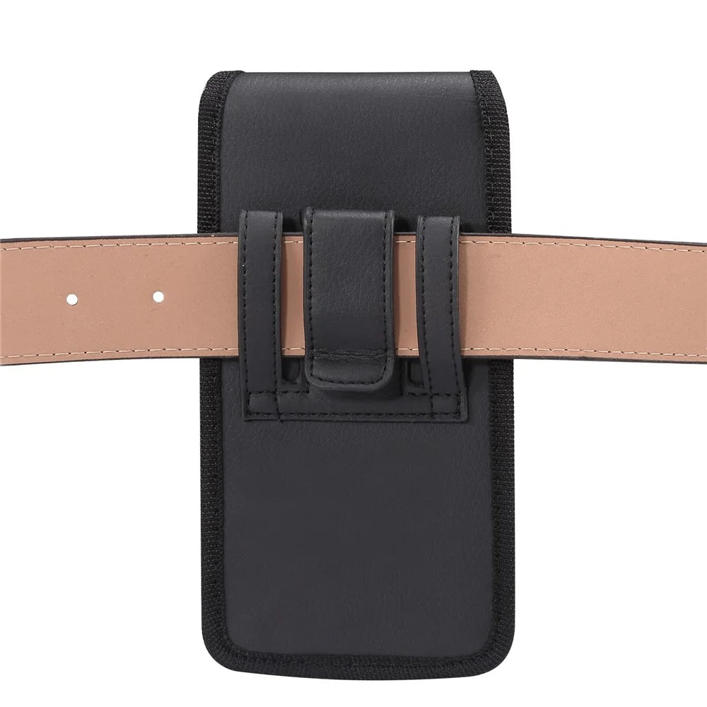 Magnetic Closure Belt Bag for 4.7-5.4 inch Cell Phones Waist Pocket Litchi Texture Vertical PU Leather Pouch - 5
