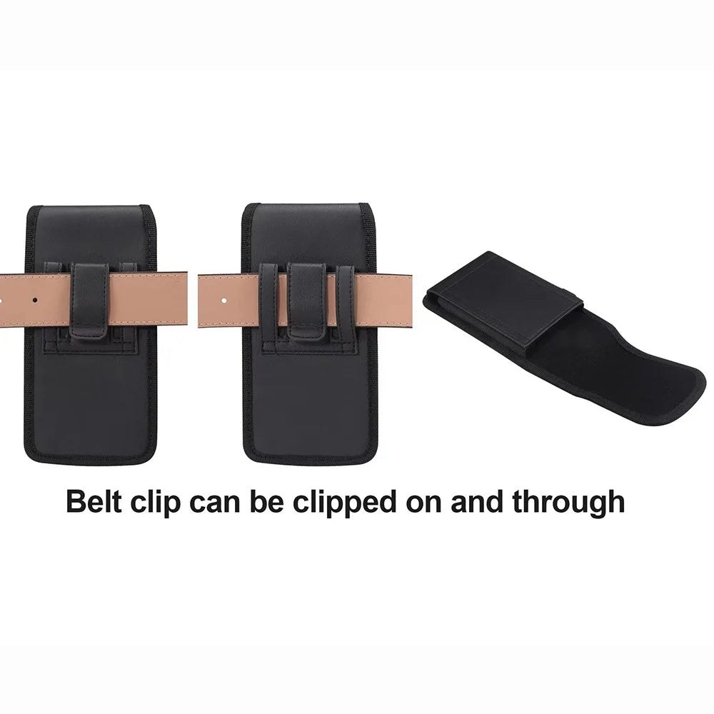 Magnetic Closure Belt Bag for 4.7-5.4 inch Cell Phones Waist Pocket Litchi Texture Vertical PU Leather Pouch - 6