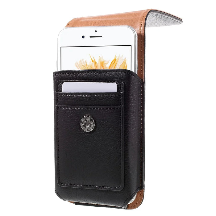 For iPhone 6s Plus / 6 Plus Belt Leather Case Pouch Cover, Size: 16 x 8.4 x 1.8cm - Black - 2