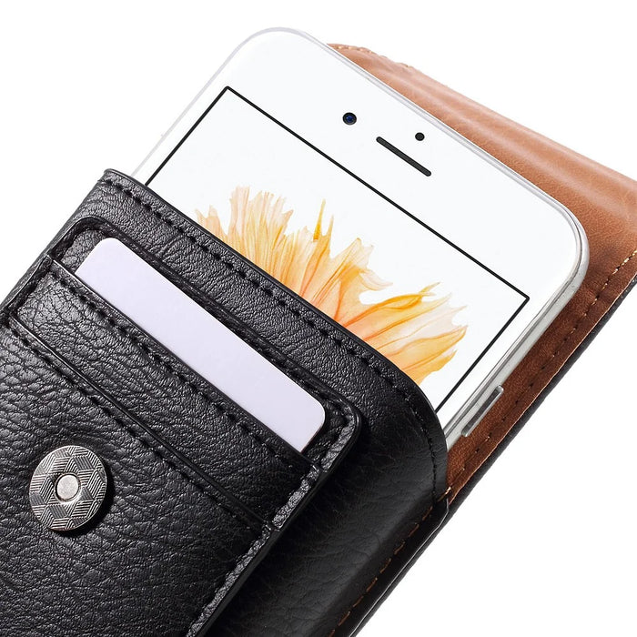 For iPhone 6s Plus / 6 Plus Belt Leather Case Pouch Cover, Size: 16 x 8.4 x 1.8cm - Black - 5