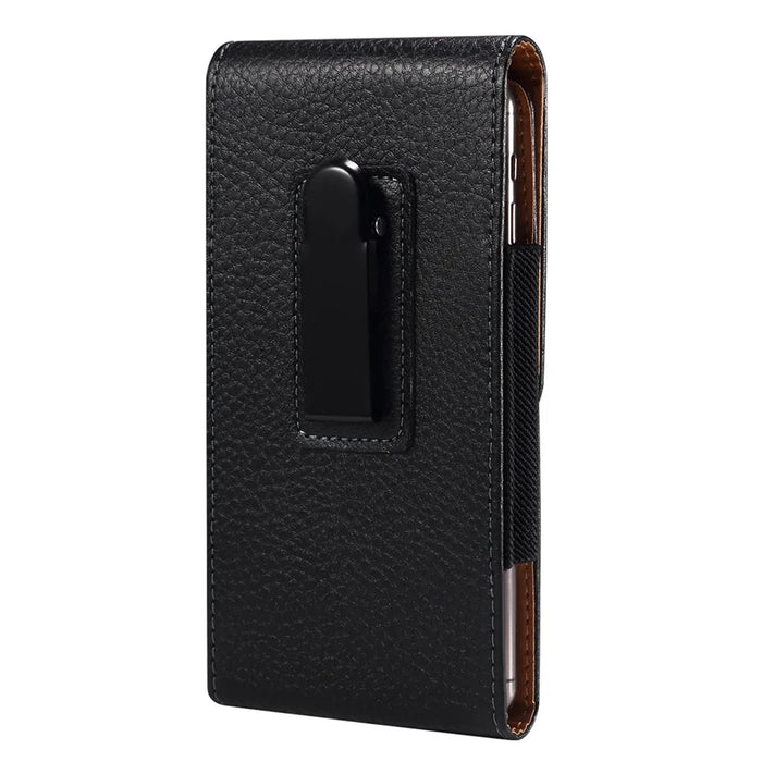 Litchi Texture PU Leather Phone Pouch for 6.2-6.5" Mobile Phones Vertical Belt Bag with Back Buckle - 2