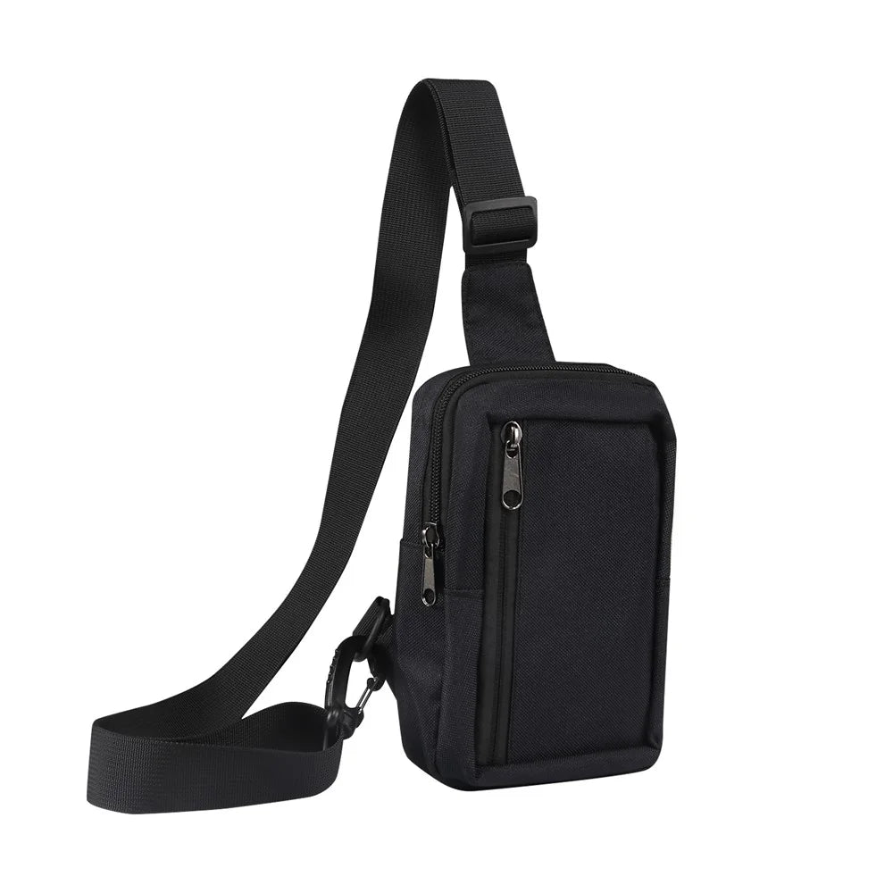 6.5'' / 6.9'' / 7.2'' Chest Shoulder Bag Phone Bag Water Resistant Nylon Casual Shoulder Backpack Sling Travel Bag - Black - 1
