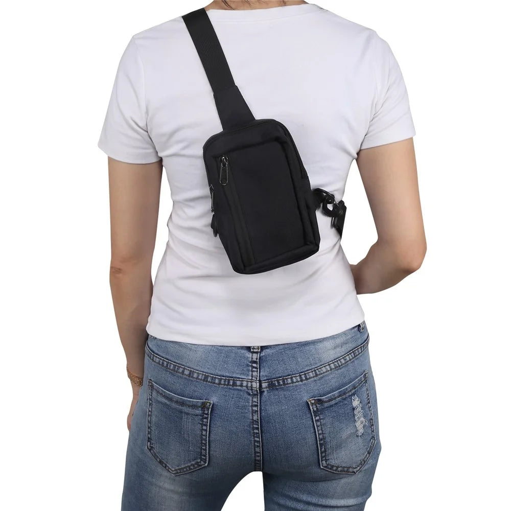6.5'' / 6.9'' / 7.2'' Chest Shoulder Bag Phone Bag Water Resistant Nylon Casual Shoulder Backpack Sling Travel Bag - Black - 7