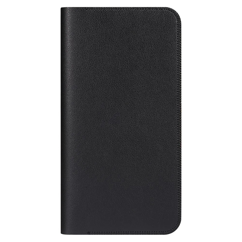 Phone Case for 5.5''-6.5'' Phone Nappa Texture Microfiber Leather Clutch Money Pouch Wallet Double Compartment Cards Holder, Size: L - Black - 1