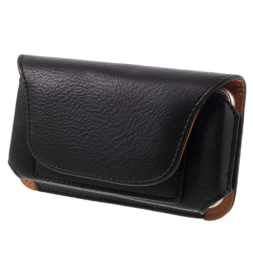 For iPhone 6s / 6 Holster Horizontal Leather Pouch Belt Case, Size: 135 x 70 x 15mm - Black - 1