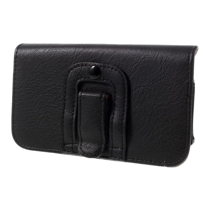 For iPhone 6s / 6 Holster Horizontal Leather Pouch Belt Case, Size: 135 x 70 x 15mm - Black - 2