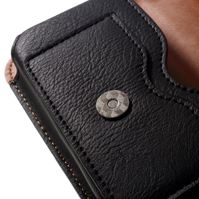 For iPhone 6s / 6 Holster Horizontal Leather Pouch Belt Case, Size: 135 x 70 x 15mm - Black - 5