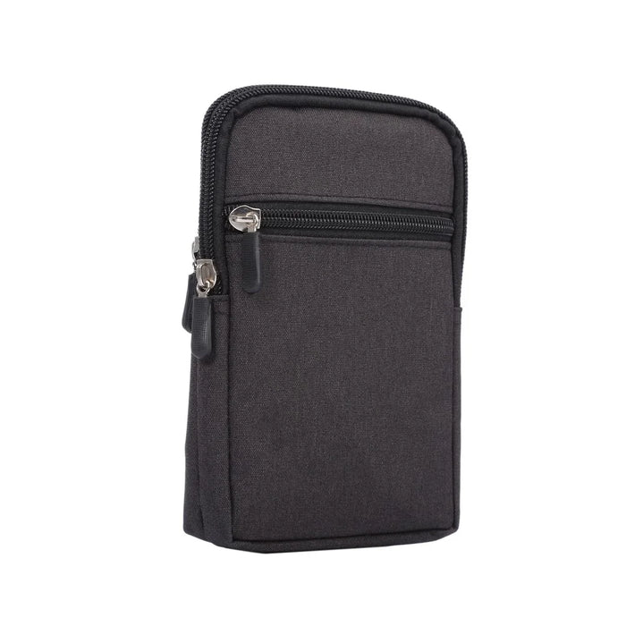 Universal Jean Cloth Hook Loop Waist Pouch Case for iPhone 6s Plus / Samsung Galaxy Mega 6.3 I9200 - Black - 2