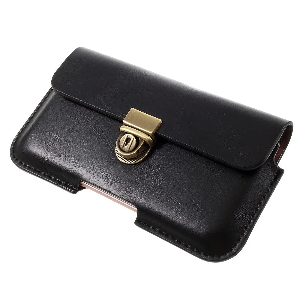 Smooth Leather Pouch with Belt Loop for iPhone 6s Plus, Size: 159 x 78 x 9mm - Black - 6