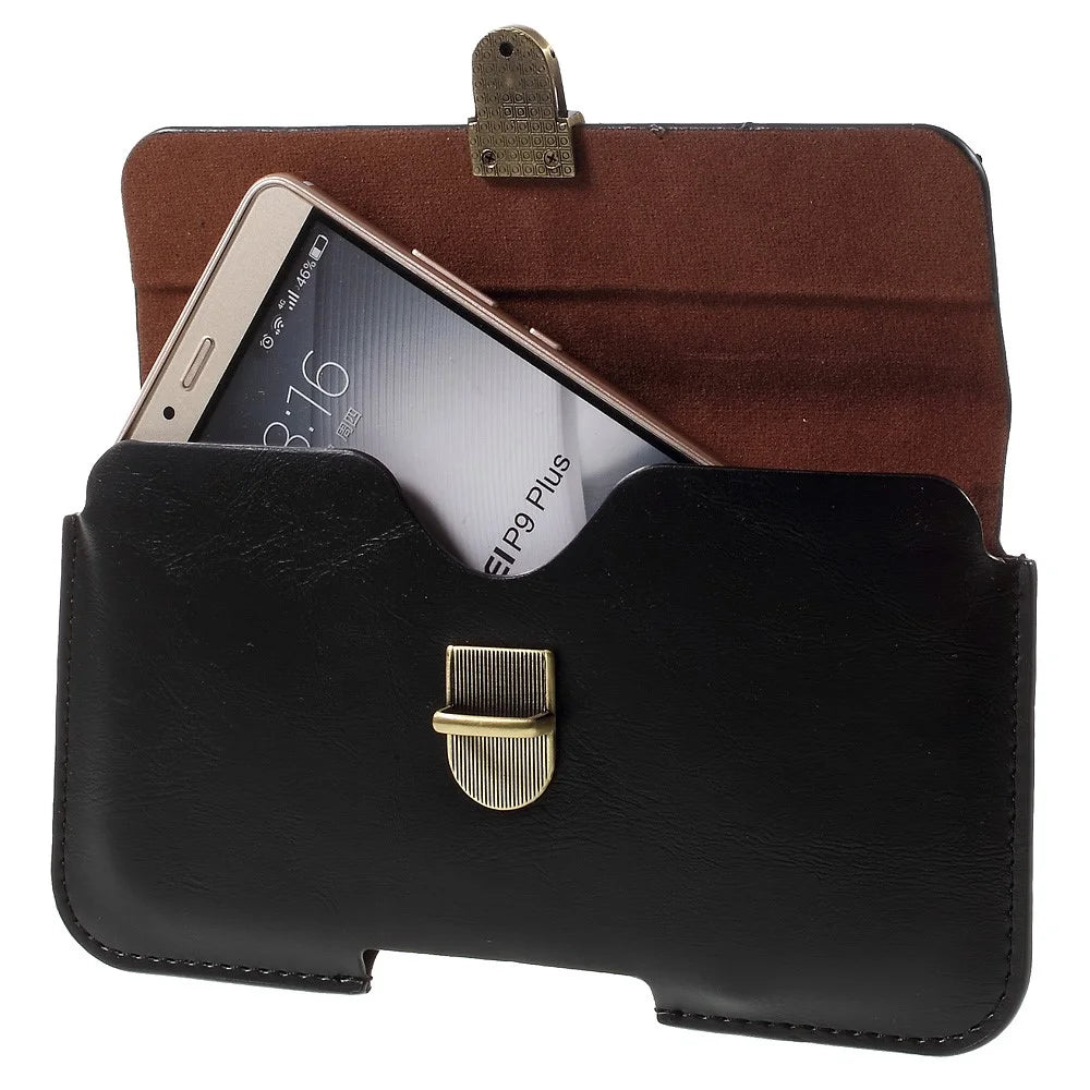 Smooth Leather Holster Pouch for Samsung Galaxy A9 (2016), Size: 163 x 82 x 9mm - Black - 4