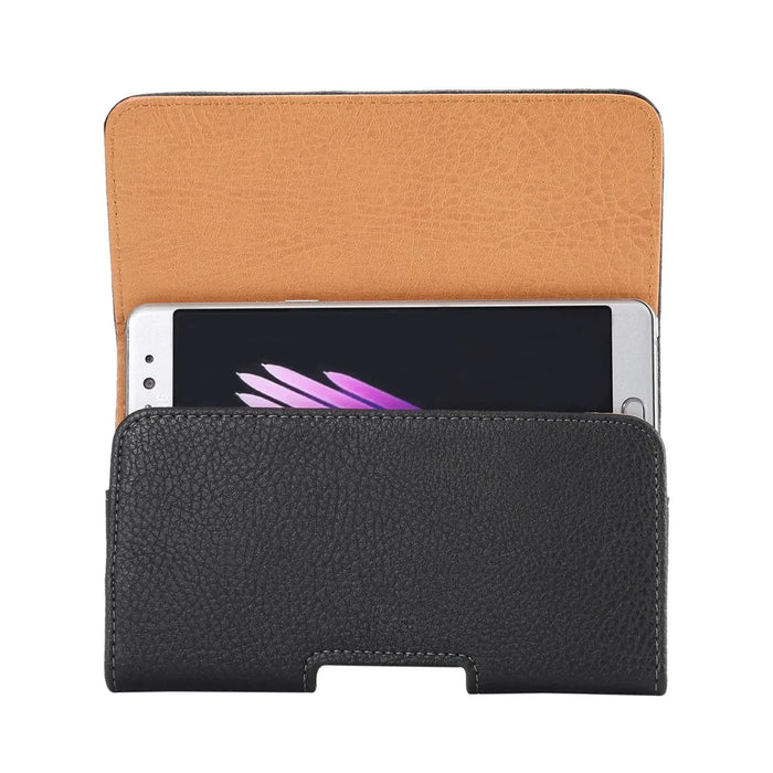 Black PU Leather Belt Clip Case Holster Pouch for iPhone 7 / Samsung Galaxy Note7 N930 / Note 5 / Note 4 - 3