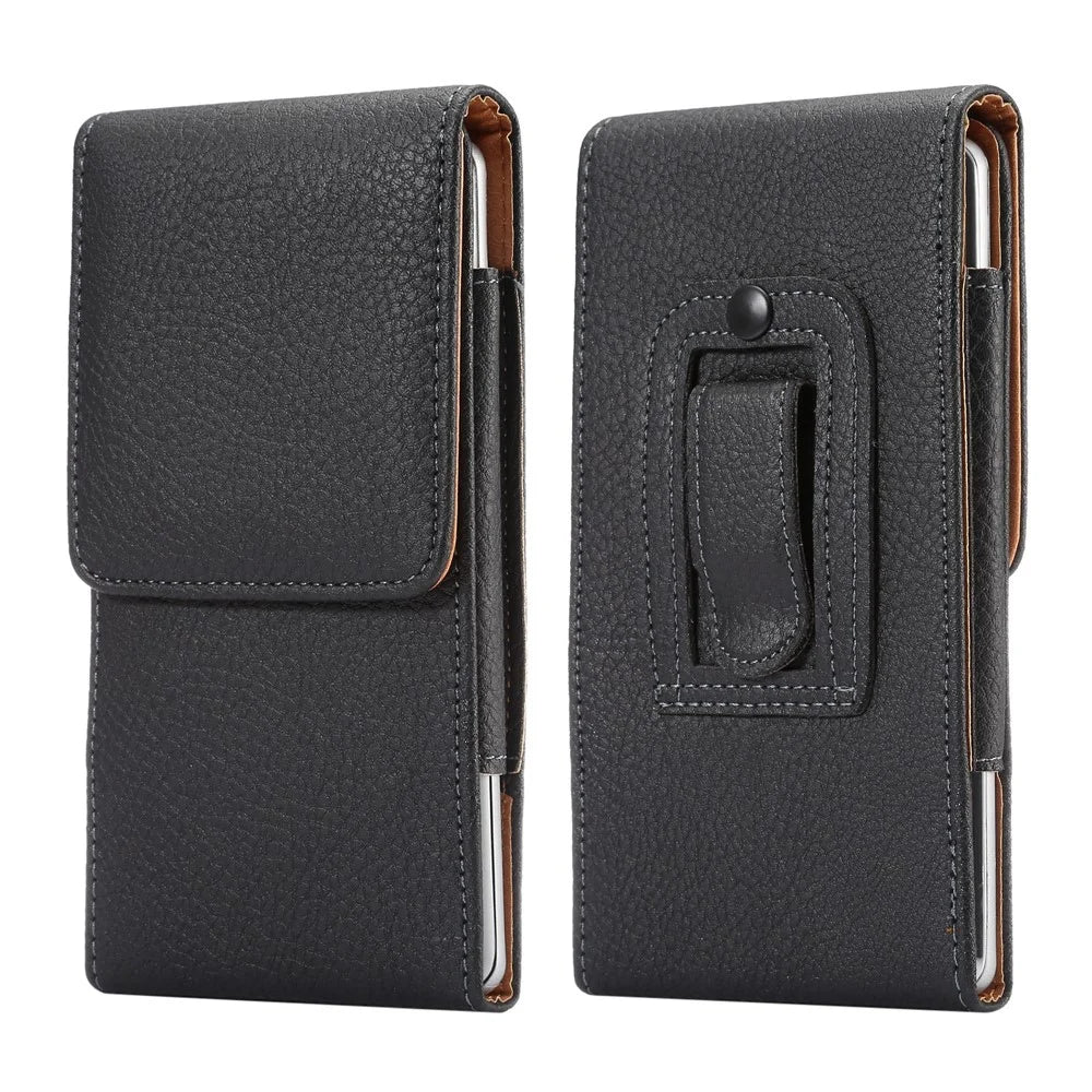 Vertical PU Leather Holster Case with Belt Clip for iPhone 8 Plus/7 Plus/Samsung S9+/S8+/Note7/8 - Black - 1