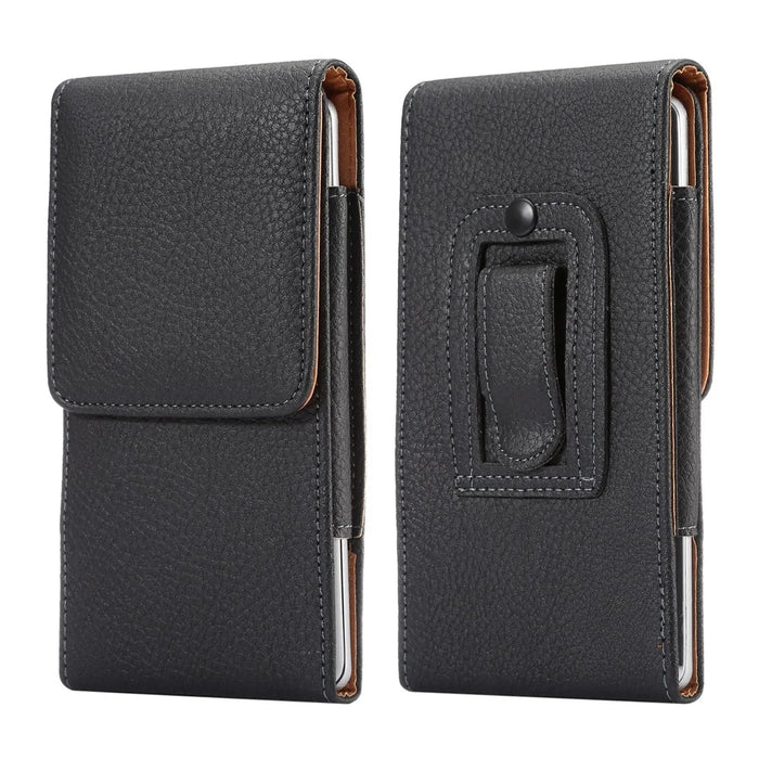 Vertical PU Leather Holster Case with Belt Clip for iPhone 8 Plus/7 Plus/Samsung S9+/S8+/Note7/8 - Black - 1