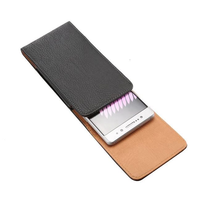 Vertical PU Leather Holster Case with Belt Clip for iPhone 8 Plus/7 Plus/Samsung S9+/S8+/Note7/8 - Black - 3