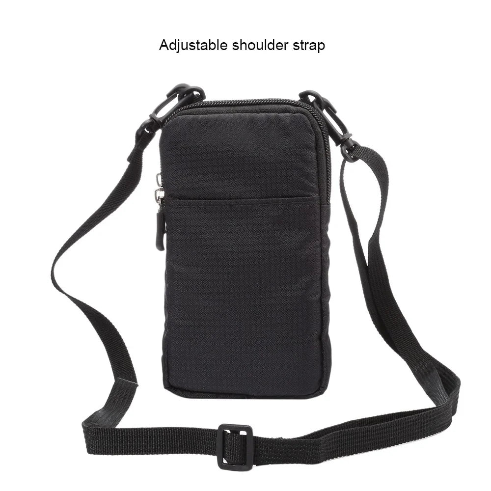 Outdoor Sports Belt Phone Bag Waist Pack Wallet with Shoulder Strap for iPhone X/8/8 Plus/7 Plus/Samsung Galaxy S9+/S8+, Size: 16.5x9x3cm - Black - 2