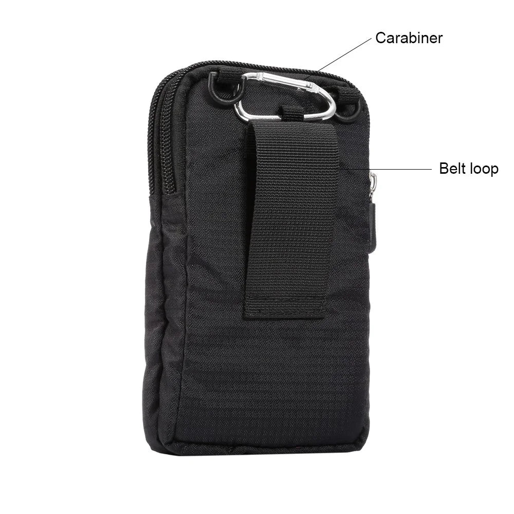 Outdoor Sports Belt Phone Bag Waist Pack Wallet with Shoulder Strap for iPhone X/8/8 Plus/7 Plus/Samsung Galaxy S9+/S8+, Size: 16.5x9x3cm - Black - 5