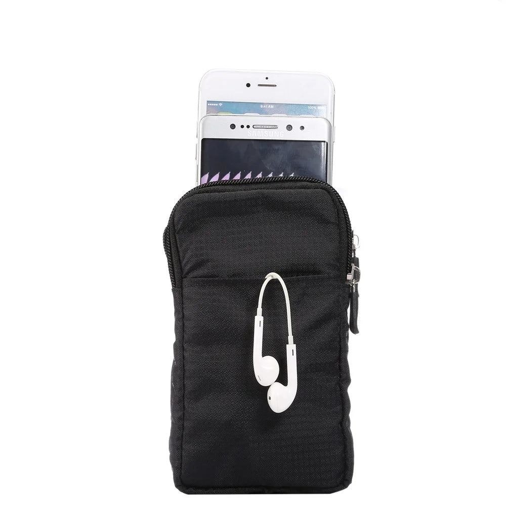 Outdoor Sports Belt Phone Bag Waist Pack Wallet with Shoulder Strap for iPhone X/8/8 Plus/7 Plus/Samsung Galaxy S9+/S8+, Size: 16.5x9x3cm - Black - 6