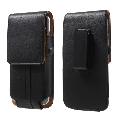 Card Holder Leather Pouch Holster for iPhone 7/ Sony Z5 Compact, Size: 140 x 70 x 11mm - Black - 1