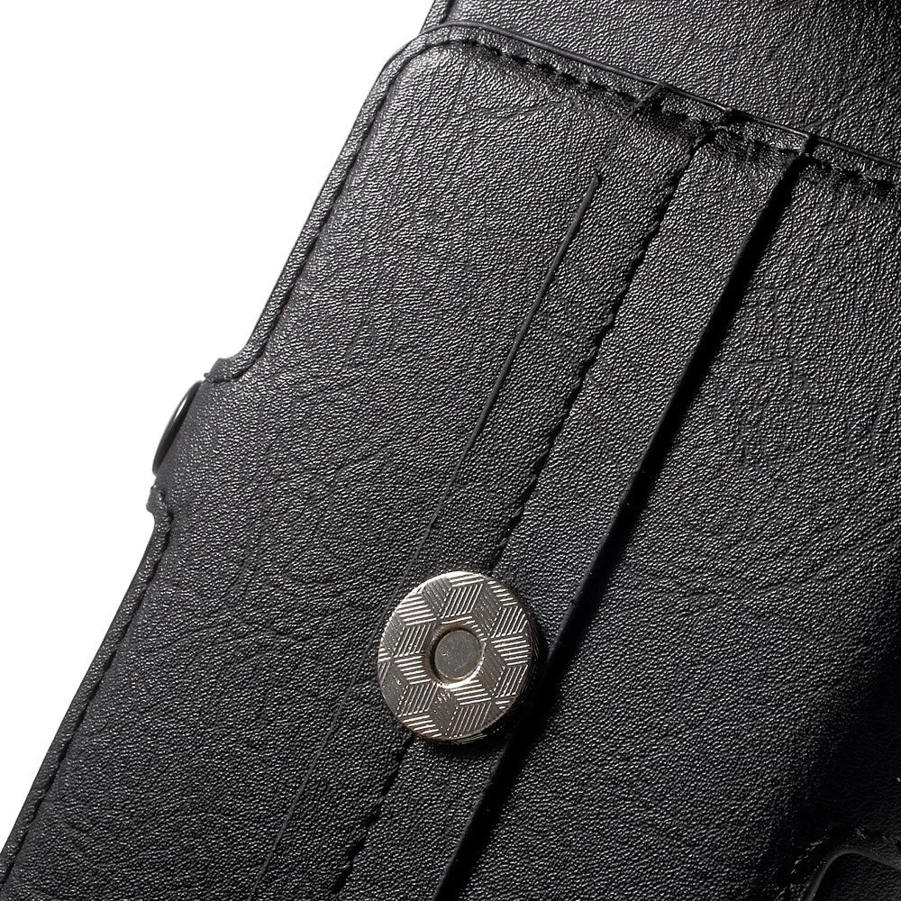 Card Holder Leather Pouch Holster for iPhone 7/ Sony Z5 Compact, Size: 140 x 70 x 11mm - Black - 5