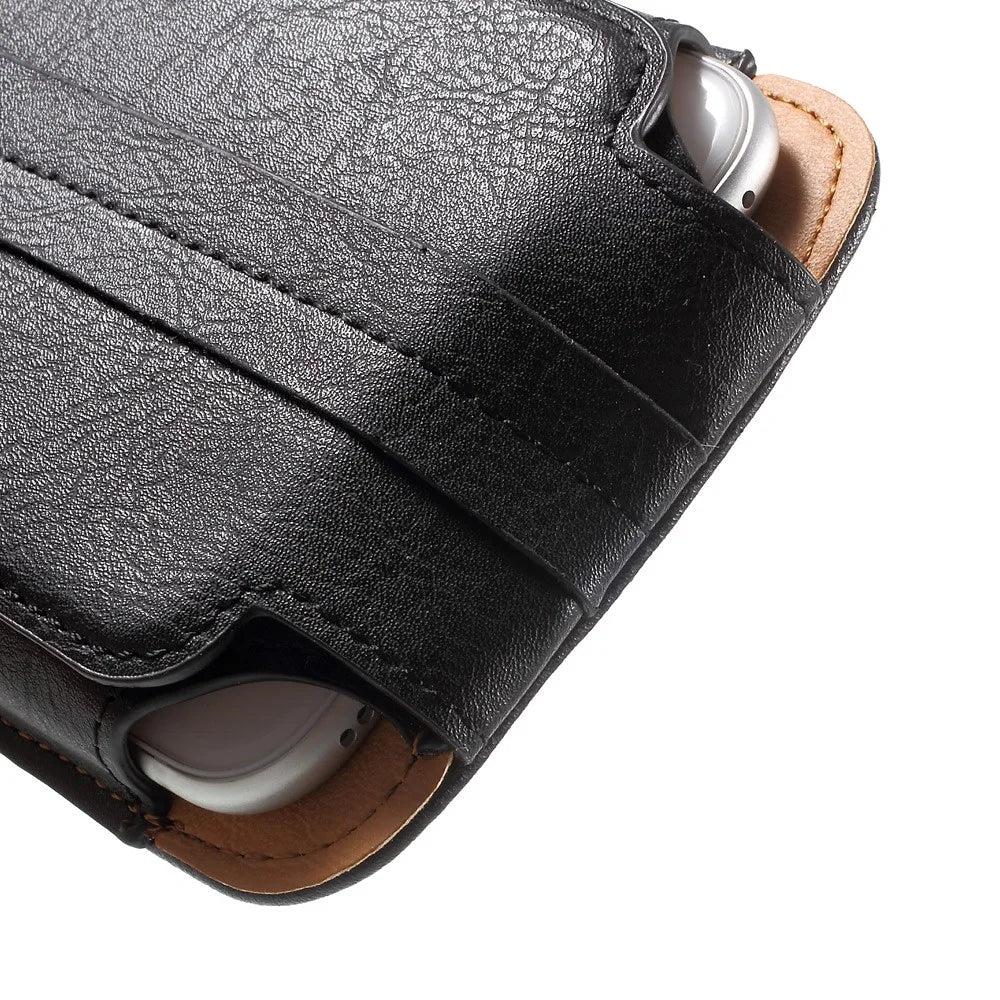 Card Holder Leather Pouch Holster for iPhone 7/ Sony Z5 Compact, Size: 140 x 70 x 11mm - Black - 7