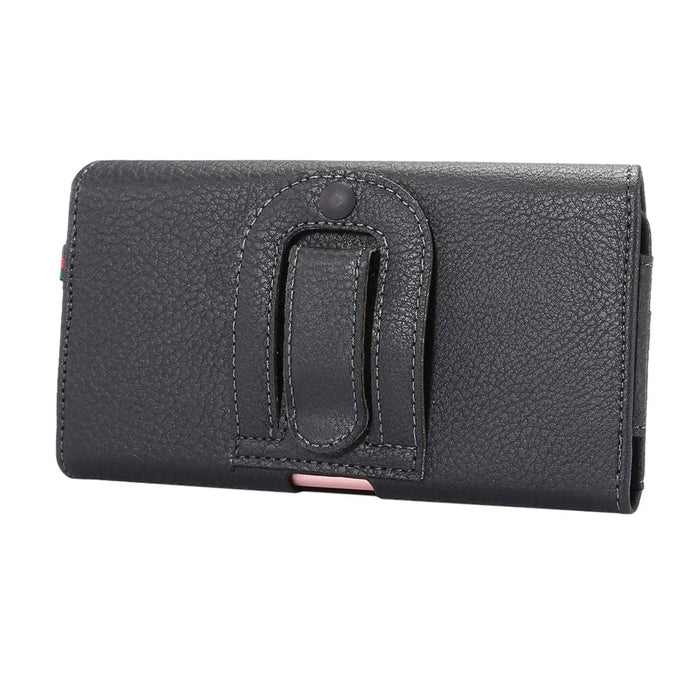 Litchi Leather Coin/Card Slots Holster Pouch for iPhone 8 Plus/7 Plus/Samsung Note 8/S9+/S8+ - Black - 2