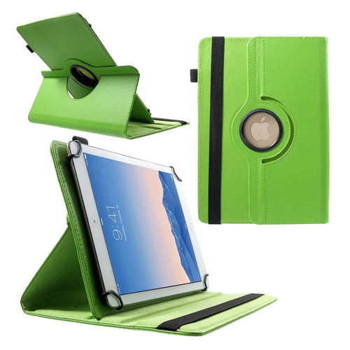 360 Degree Rotary Litchi Leather Stand Cover for 9-10 inch Tablets, Size: 24-26cm x 16-18.5cm - Green - 1