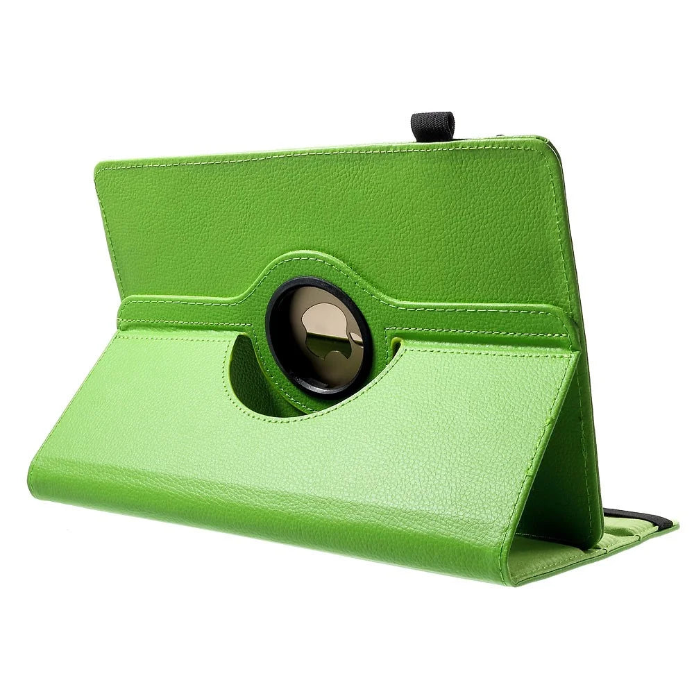 360 Degree Rotary Litchi Leather Stand Cover for 9-10 inch Tablets, Size: 24-26cm x 16-18.5cm - Green - 2