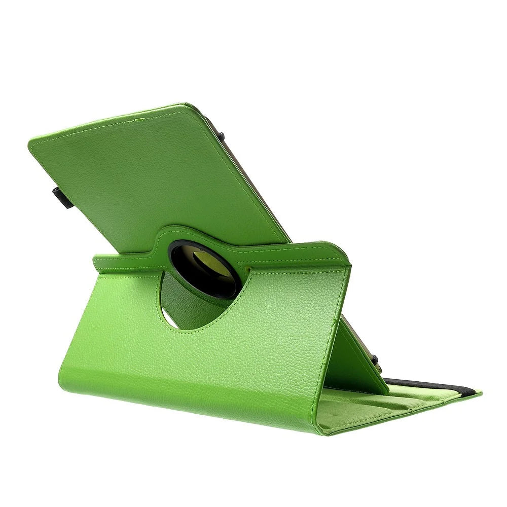 360 Degree Rotary Litchi Leather Stand Cover for 9-10 inch Tablets, Size: 24-26cm x 16-18.5cm - Green - 3