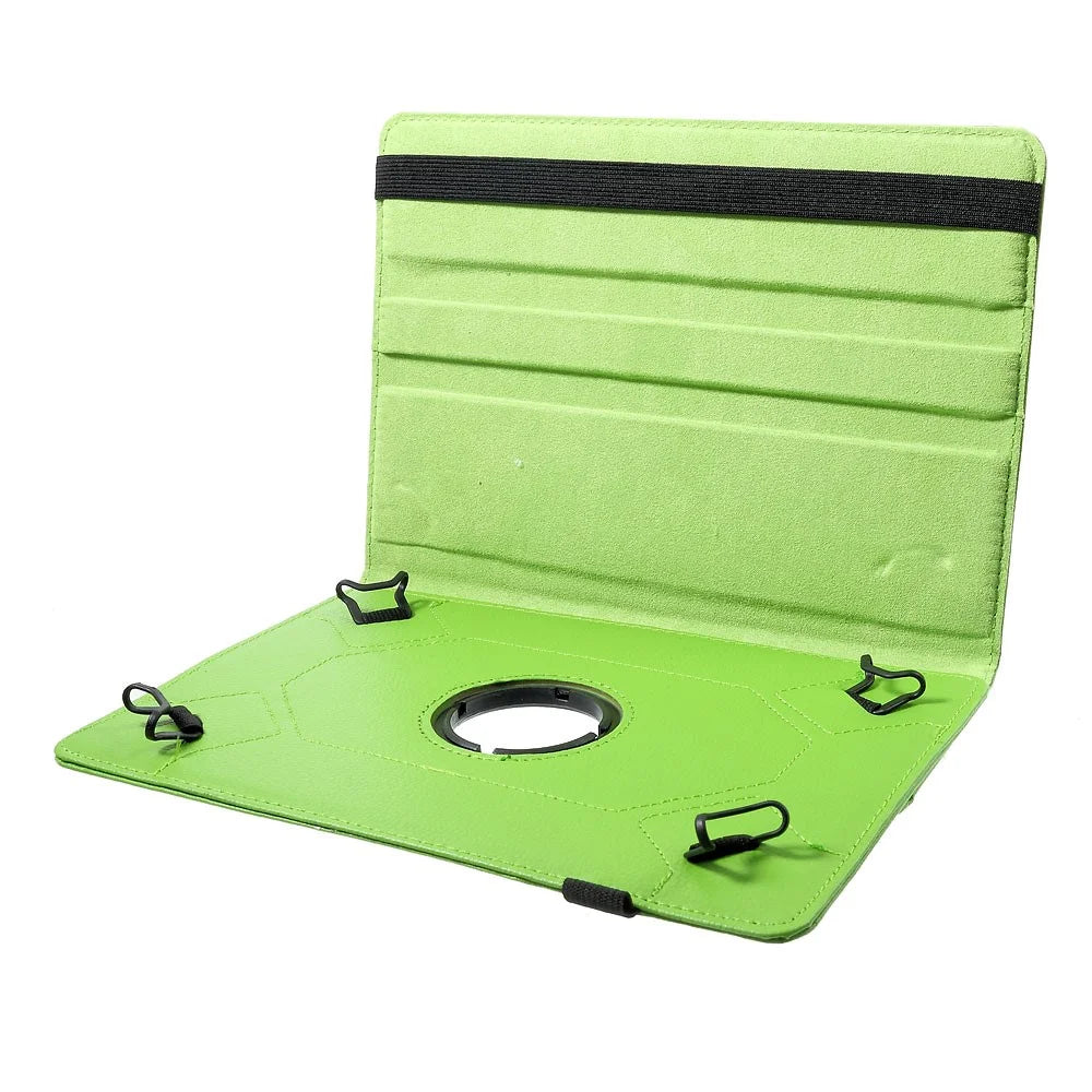360 Degree Rotary Litchi Leather Stand Cover for 9-10 inch Tablets, Size: 24-26cm x 16-18.5cm - Green - 7