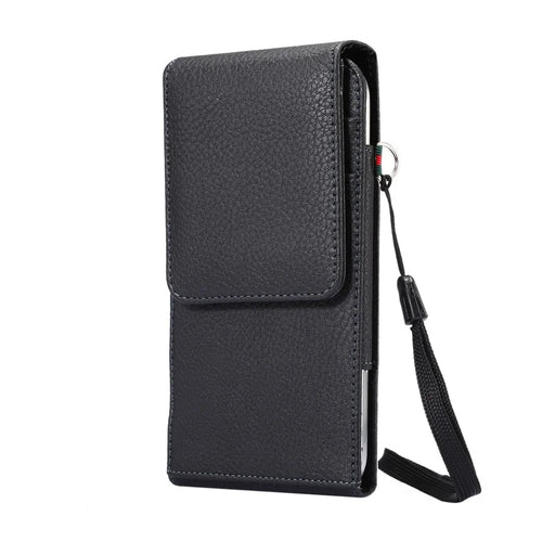 Card Slots Litchi Leather Holster Cover for Samsung Mega 6.3/Mega 5.8 etc, Size: 17 x 8.5 x 1.5cm - Black - 1