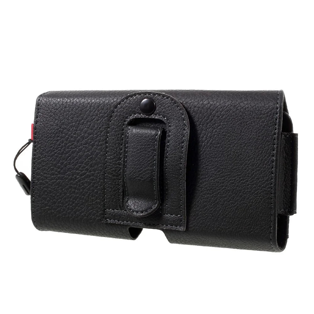 Litchi Leather Holster Cover Dual-layer Coin/Card Slots Pouch for iPhone 8 Plus / Samsung S9+, Size: 160 x 83 x 10mm - 2