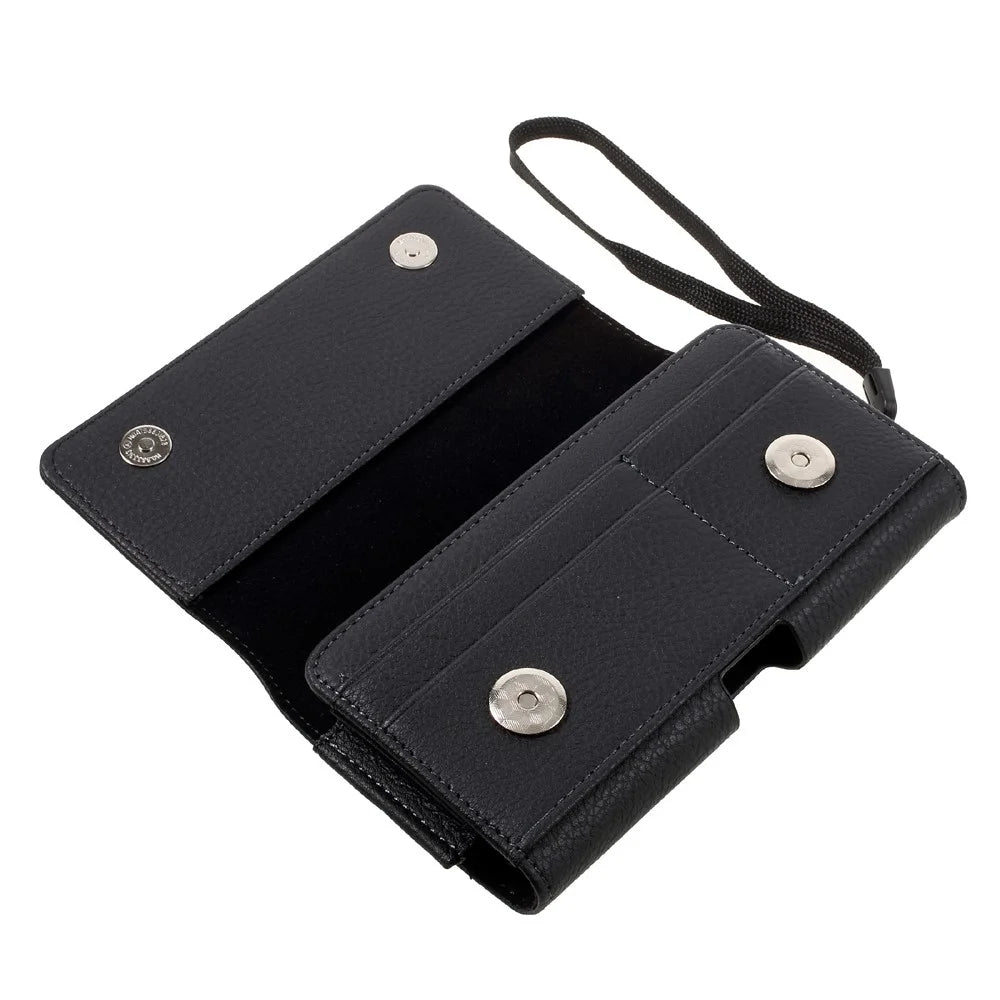 Litchi Leather Holster Cover Dual-layer Coin/Card Slots Pouch for iPhone 8 Plus / Samsung S9+, Size: 160 x 83 x 10mm - 4