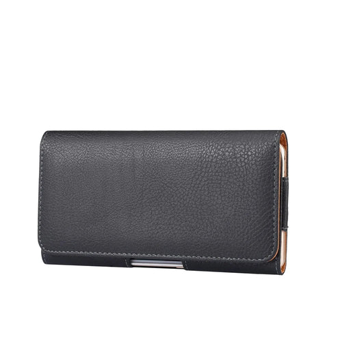 Litchi Texture PU Leather Hidden Magnetic Flip Waistband Holster for Xiaomi Mi Max Etc, Holster outer dimension: 180 x 95 x 18mm - Black - 1