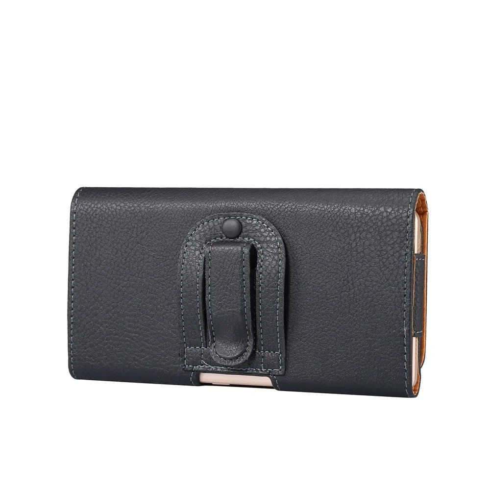 Litchi Texture PU Leather Hidden Magnetic Flip Waistband Holster for Xiaomi Mi Max Etc, Holster outer dimension: 180 x 95 x 18mm - Black - 2