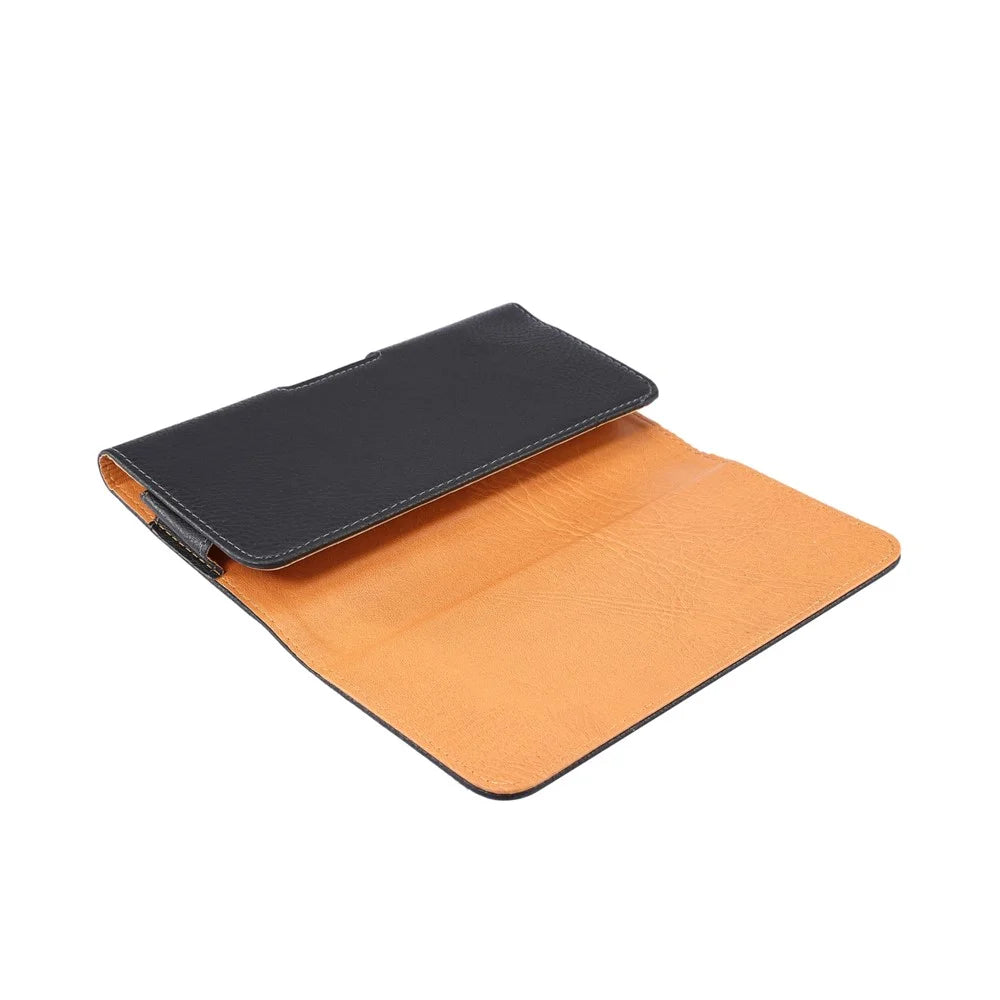 Litchi Texture PU Leather Hidden Magnetic Flip Waistband Holster for Xiaomi Mi Max Etc, Holster outer dimension: 180 x 95 x 18mm - Black - 4