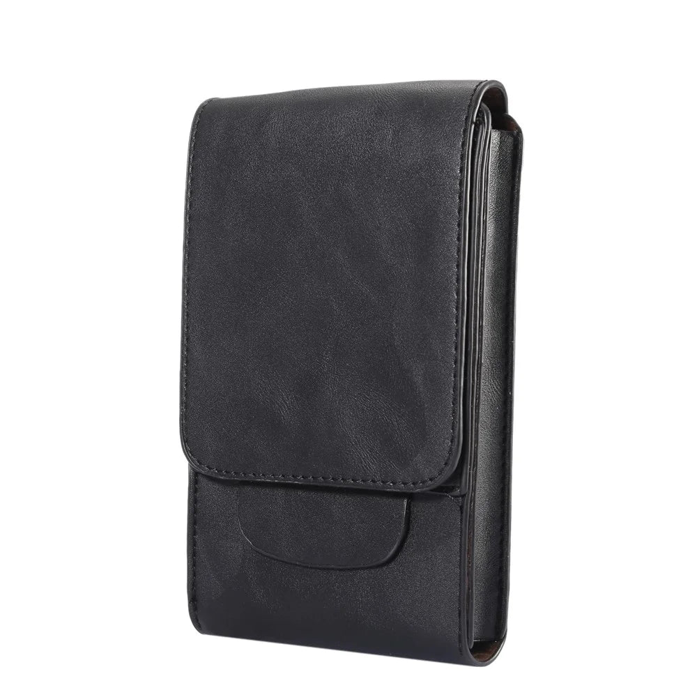 Crazy Horse Vertical Flip Leather Holster Case for iPhone 8 Plus/7 Plus / Samsung Galaxy S9+/S8+ Size: 17x10x2.5cm - Black - 1