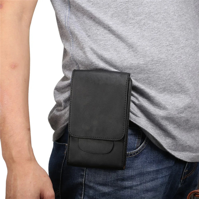 Crazy Horse Vertical Flip Leather Holster Case for iPhone 8 Plus/7 Plus / Samsung Galaxy S9+/S8+ Size: 17x10x2.5cm - Black - 4