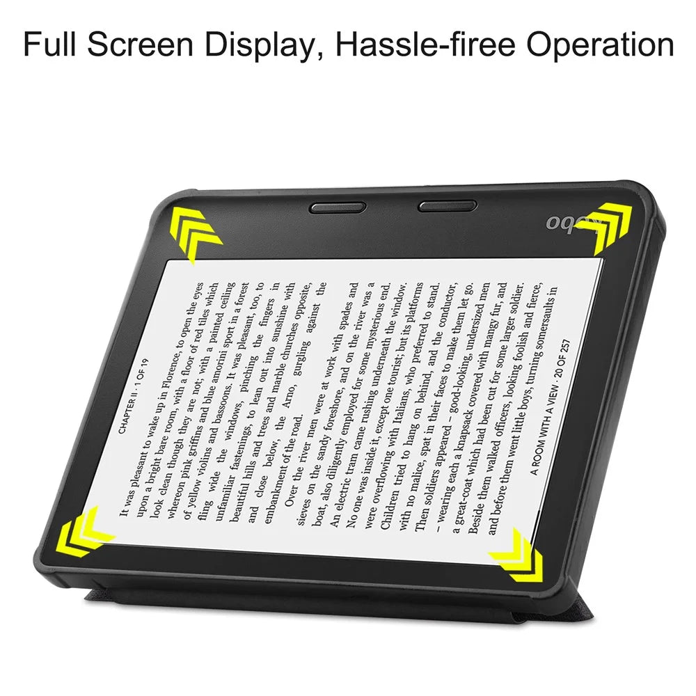 Pattern Printing Origami Stand PU Leather + TPU Case Cover with Auto Wake / Sleep for Kobo Sage - Don't Touch Me - 2
