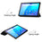 For TCL TAB 10s 9080G (2021) Drop-proof Trifold Stand PU Leather + PC Tablet Cover Case with Auto Wake/Sleep - Black - 6