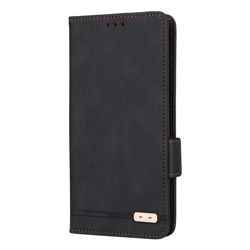 For TCL 10L/10 Lite Hardware Design Stand Magnetic Closing Leather Cell Phone Case Protector with Wallet - Black - 2