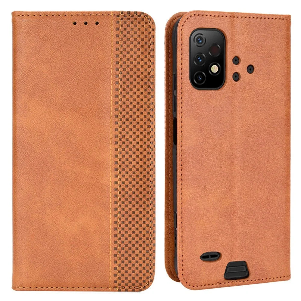 For Umidigi Bison GT2 5G/GT2 Pro 5G Auto-Absorbed Leather Phone Cover Shockproof Folio Flip Case Wallet Folding Stand Phone Accessory - Brown - 1