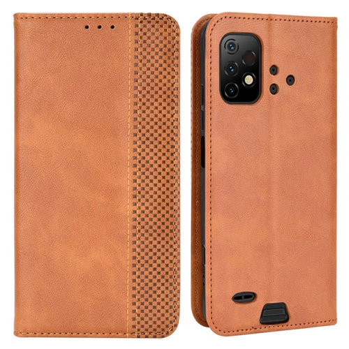 For Umidigi Bison GT2 5G/GT2 Pro 5G Auto-Absorbed Leather Phone Cover Shockproof Folio Flip Case Wallet Folding Stand Phone Accessory - Brown - 1