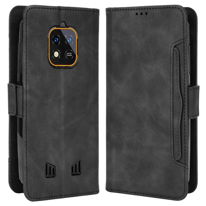 Multiple Card Slots Anti-scratch Phone Case for Oukitel WP18, PU Leather Folio Flip Shockproof Cover with Stand Wallet - Black - 1