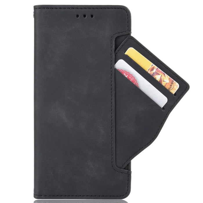 Multiple Card Slots Anti-scratch Phone Case for Oukitel WP18, PU Leather Folio Flip Shockproof Cover with Stand Wallet - Black - 2
