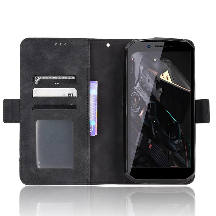 Multiple Card Slots Anti-scratch Phone Case for Oukitel WP18, PU Leather Folio Flip Shockproof Cover with Stand Wallet - Black - 3
