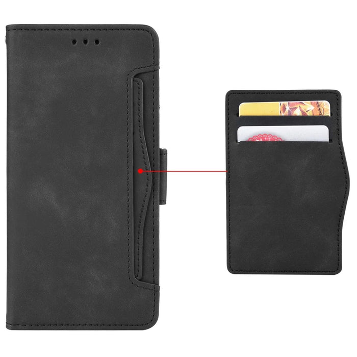 Multiple Card Slots Anti-scratch Phone Case for Oukitel WP18, PU Leather Folio Flip Shockproof Cover with Stand Wallet - Black - 7